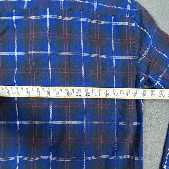 Vintage Levis Shirt Mens S Blue Plaid Flannel Long Sleeve Button Up Shirt - Picture 11 of 13